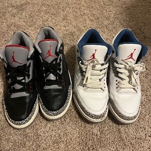 Jordan Retro 3 Blk Cement and True Blue (2011)
